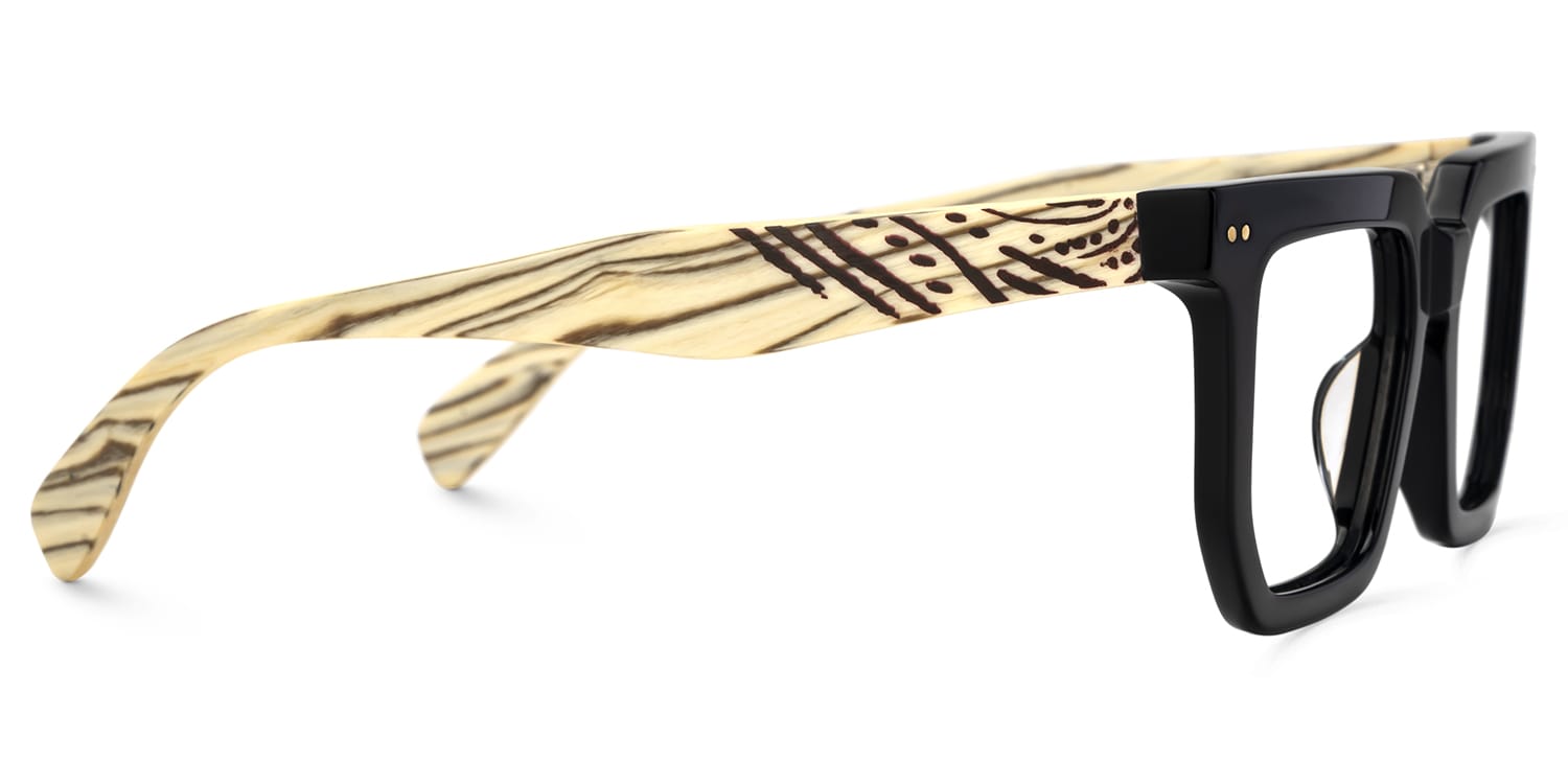 Shontay Square Black Glasses4