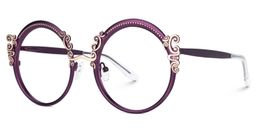 Nelida Round Purple Glasses1
