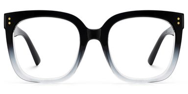 Ebony Square Black Clear Glasses