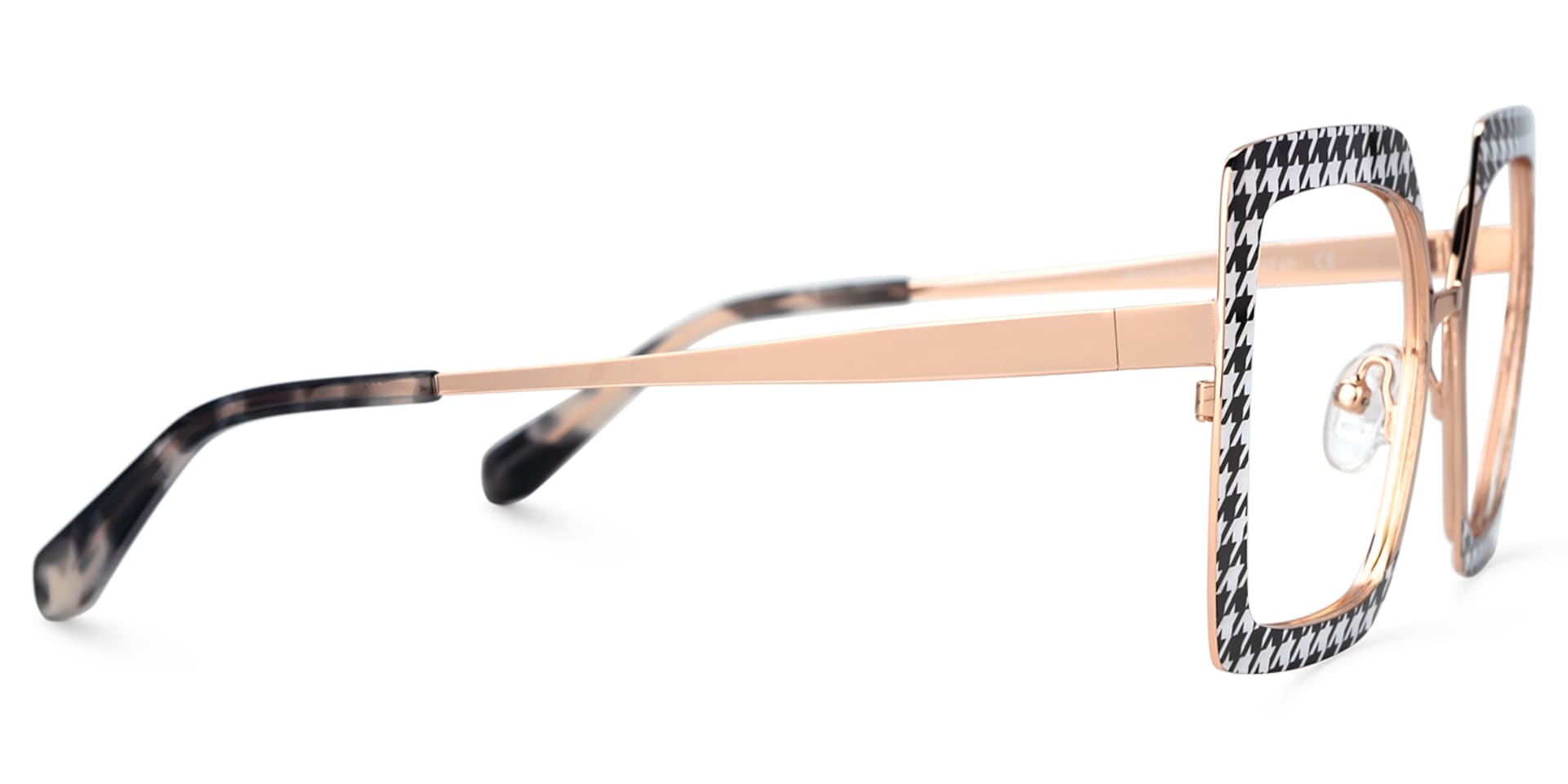 Women Square Sharron Houndstooth Glasses | Zeelool2