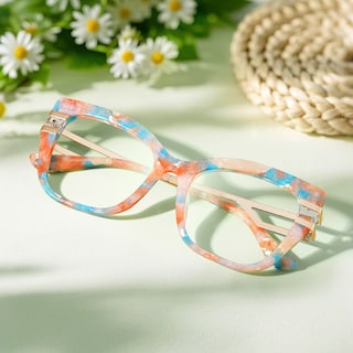 Kieran Rectangle Floral Glasses10