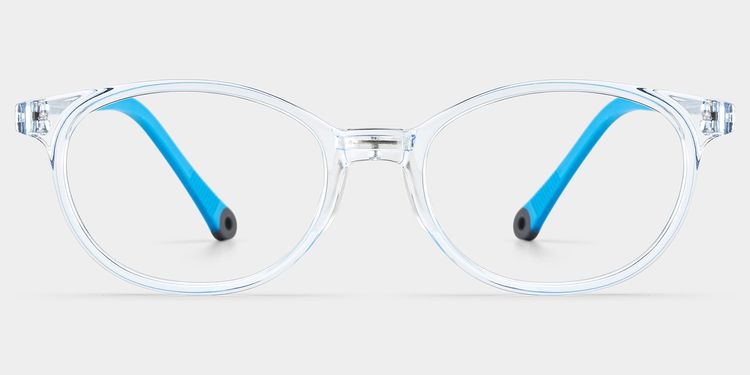 Olive Oval Clear Blue Glasses