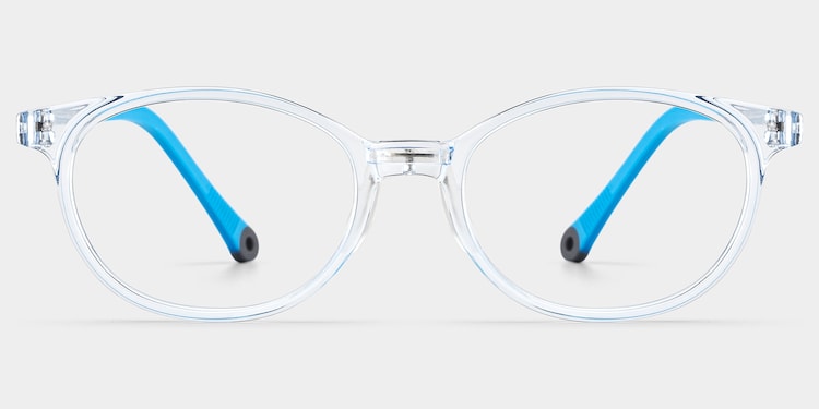 Olive Oval Crystal Blue Glasses