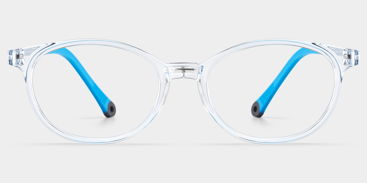 Olive Oval Crystal Blue Glasses