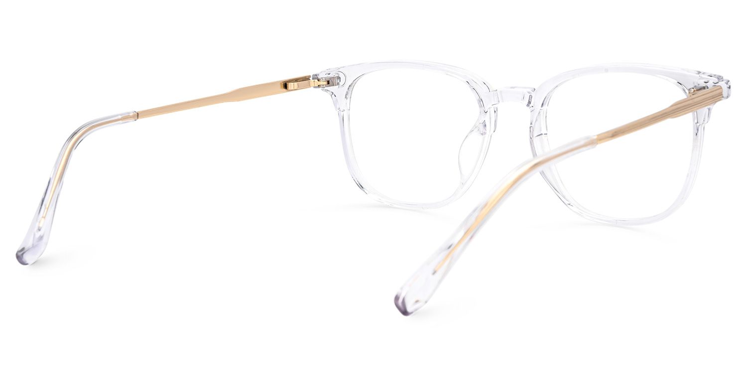 Rowland Mixed-Material Round Clear Frame Glasses | Zeelool3