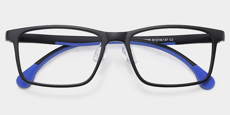 Sunny Rectangle Black Frame Eyeglasses for Tween2