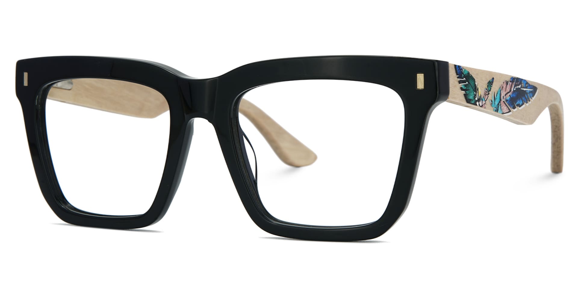 Rectangle Vintage Glasses With Wood Temples3