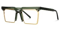 Cherelle Rectangle Green Glasses1