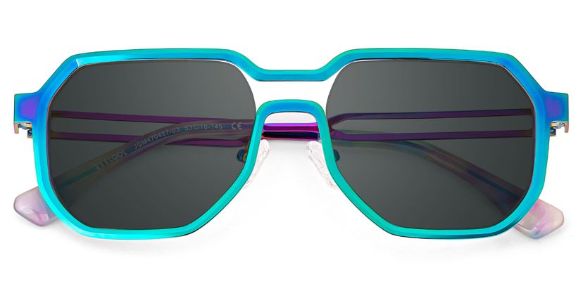 Iridescent Sunglasses Nora Rad Round Sunglasses - Polarized Rainbow Lens  main image 3