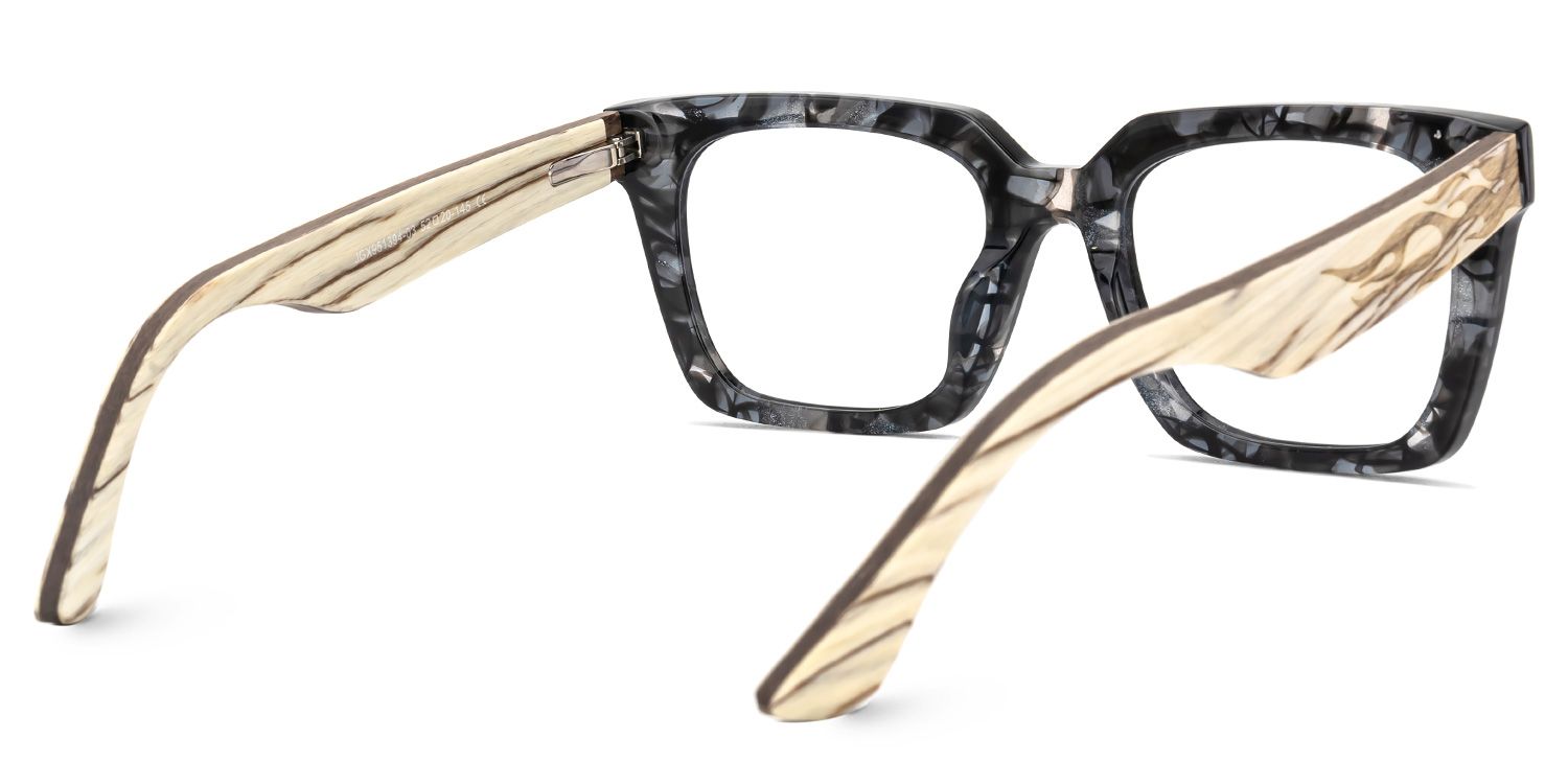 Cabdi Gray and Black Marble Glasses with Square Design3