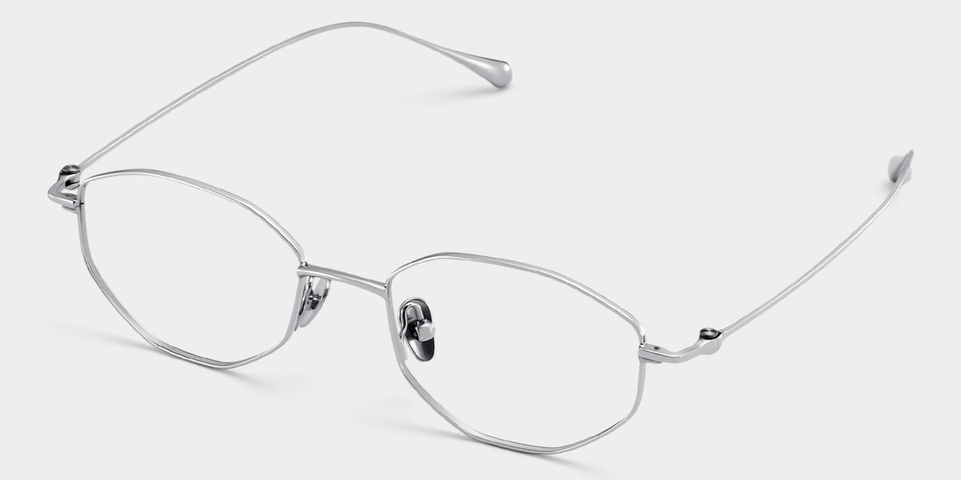 Everett Silver Frame Glasses with Geometric Frame Online |  ZEELOOL6