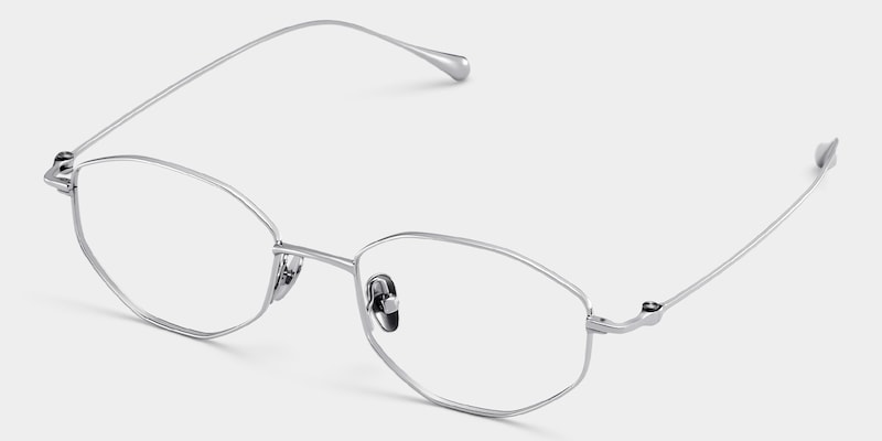 Everett Silver Frame Glasses with Geometric Frame Online |  ZEELOOL3