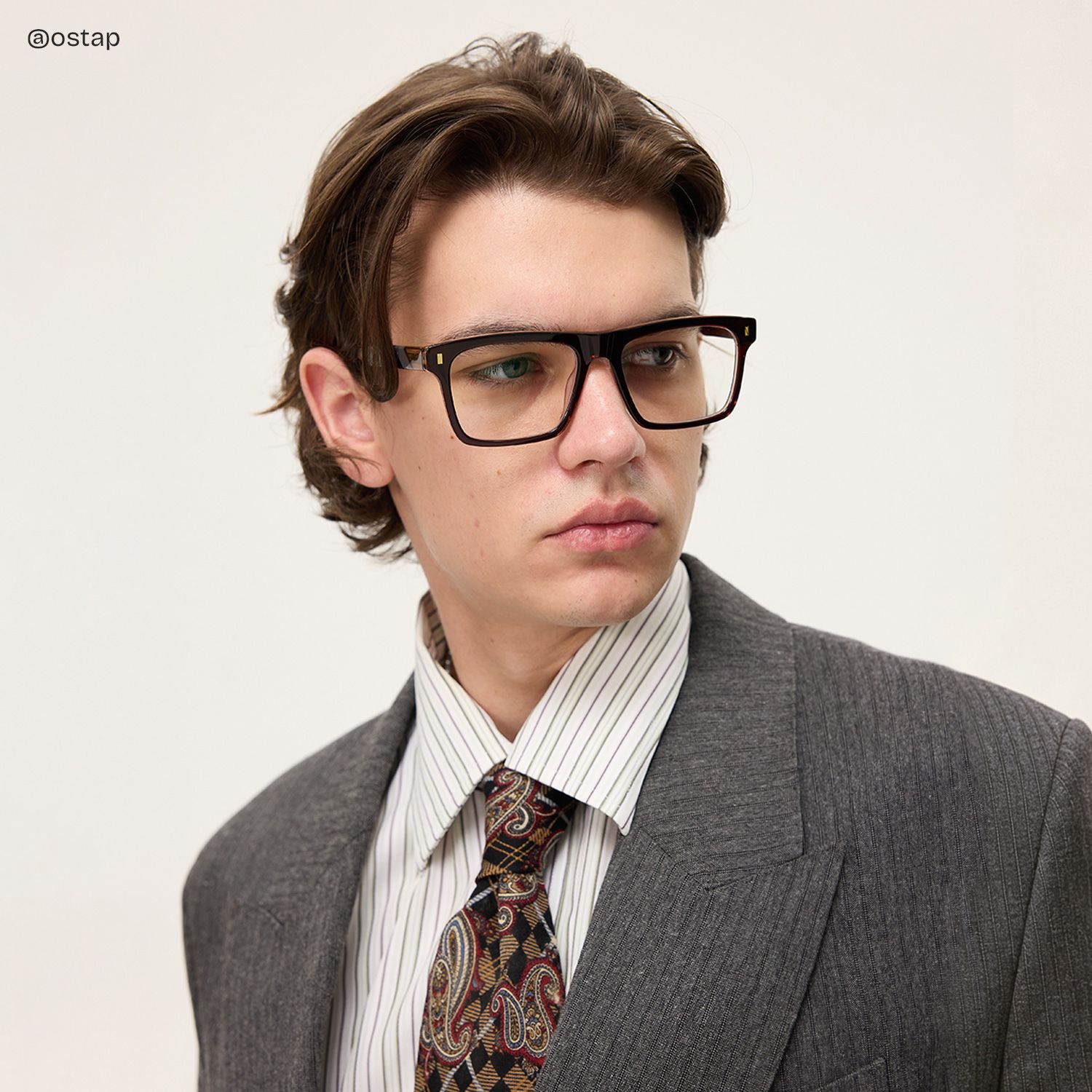 Rectangle Brown Eyeglasses- Henry Acetate Frame Glasses