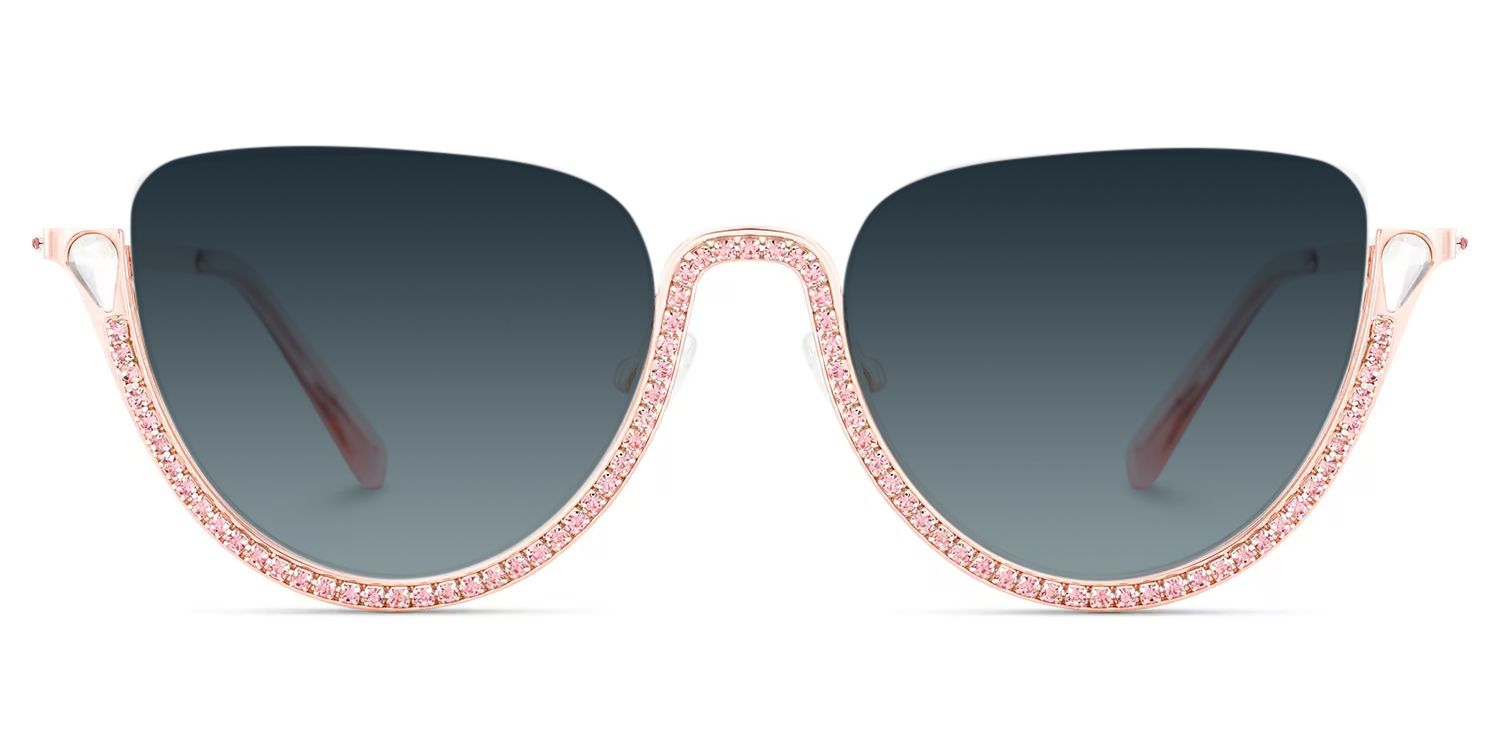 Sparkle Cat Eye Style Pink Frame Sunglasses | ZEELOOL0