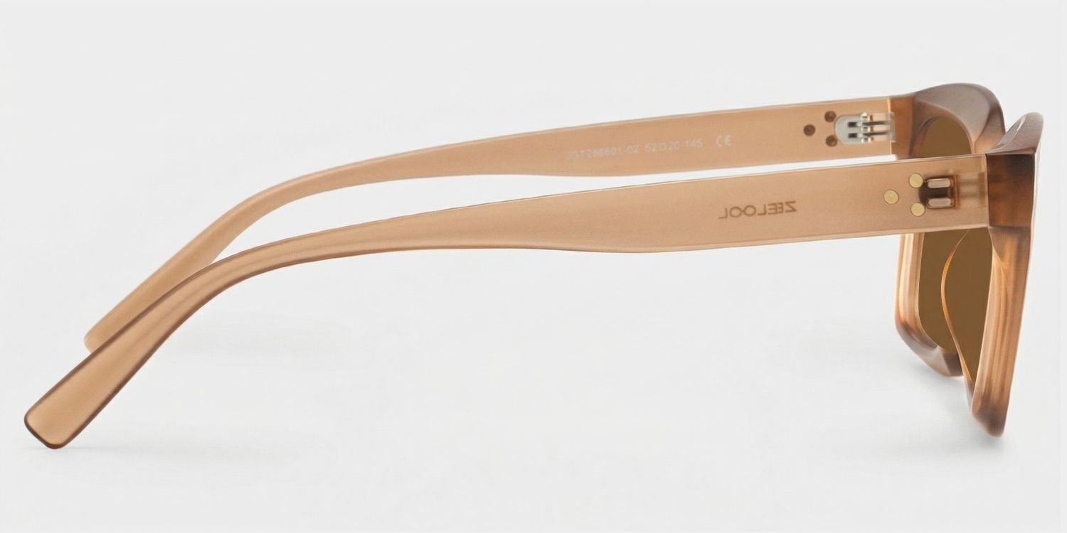 Marley Transparent Beige Rectangle Glasses for Ladies | ZEELOOL3