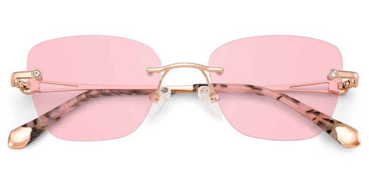 Seth Rectangle Rose Gold Glasses
