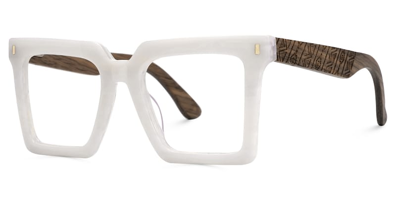 Pierre Square White Glasses