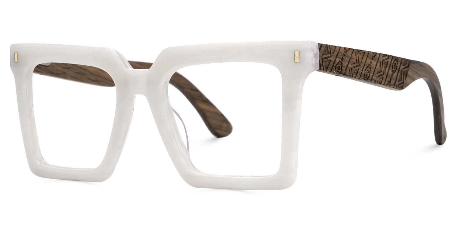 Pierre Square White Glasses