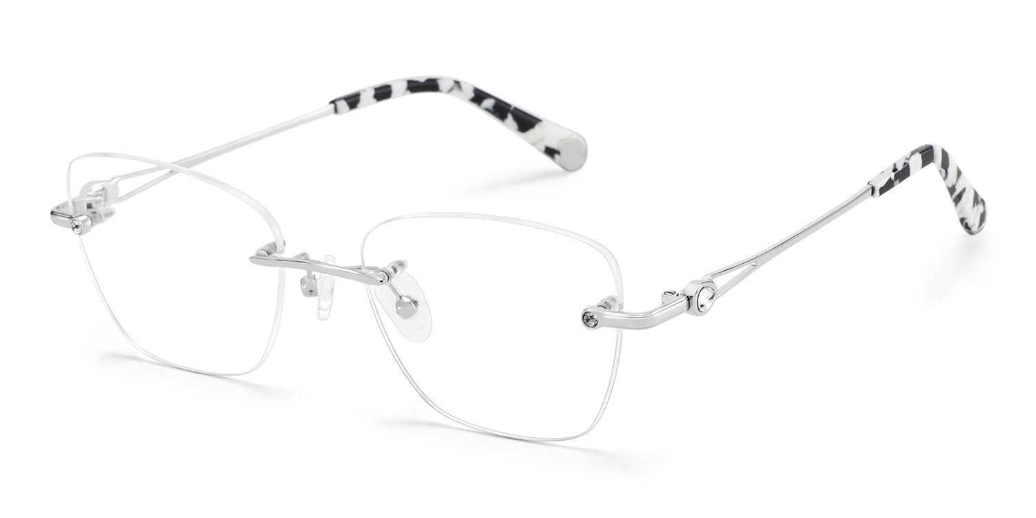 Rectangle Silver Eyeglasses- Seth Metal Frame Glasses5