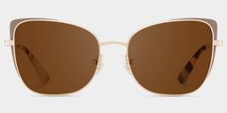 Tessa Cat eye Khaki Gold Glasses0