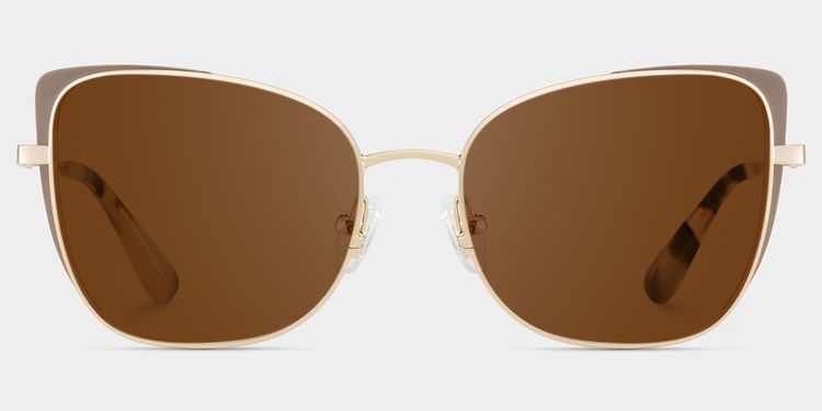Tessa Cat eye Khaki Gold Glasses