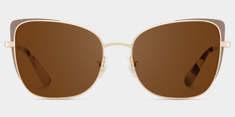Tessa Cat eye Khaki Gold Glasses