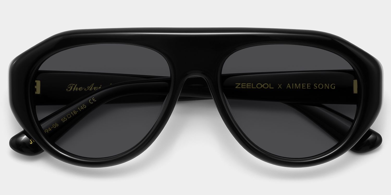 ZEELOOL x Aimee Song The Aviator Black Sunglasses2