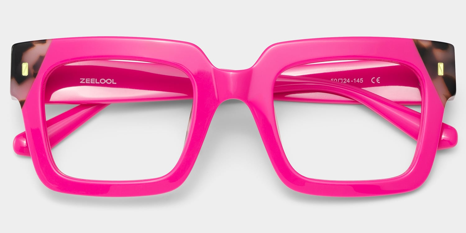 Sarah Square Pink Tortoise Glasses2