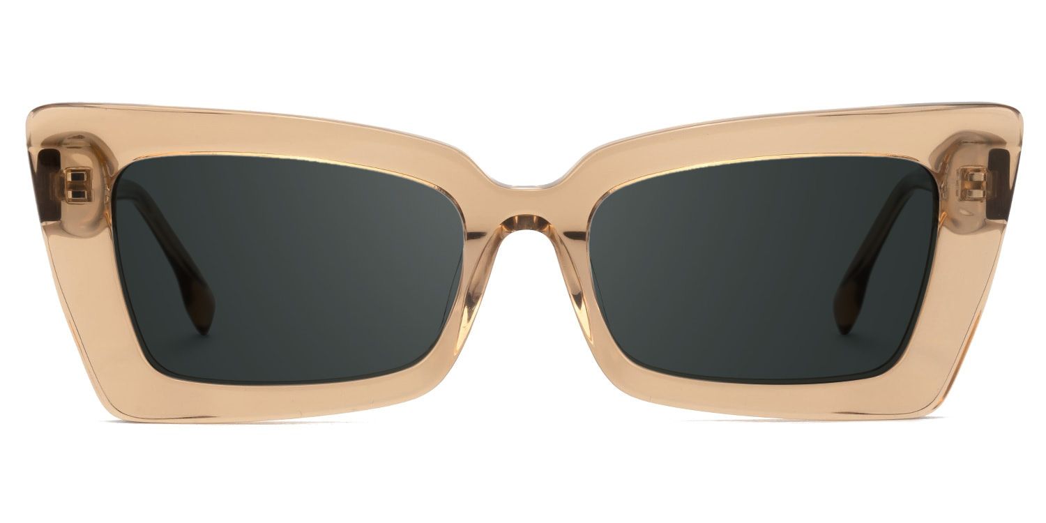 Newell Rectangle Translucent Brown Frame Sunglasses | Zeelool0