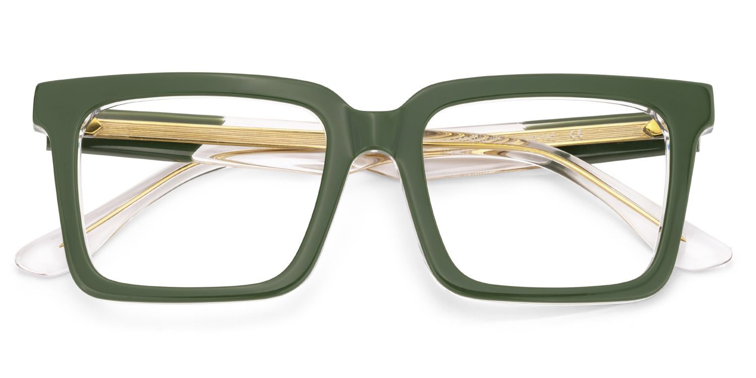 Green Square Frame Glasses - Hattie on Sale | Zeelool2