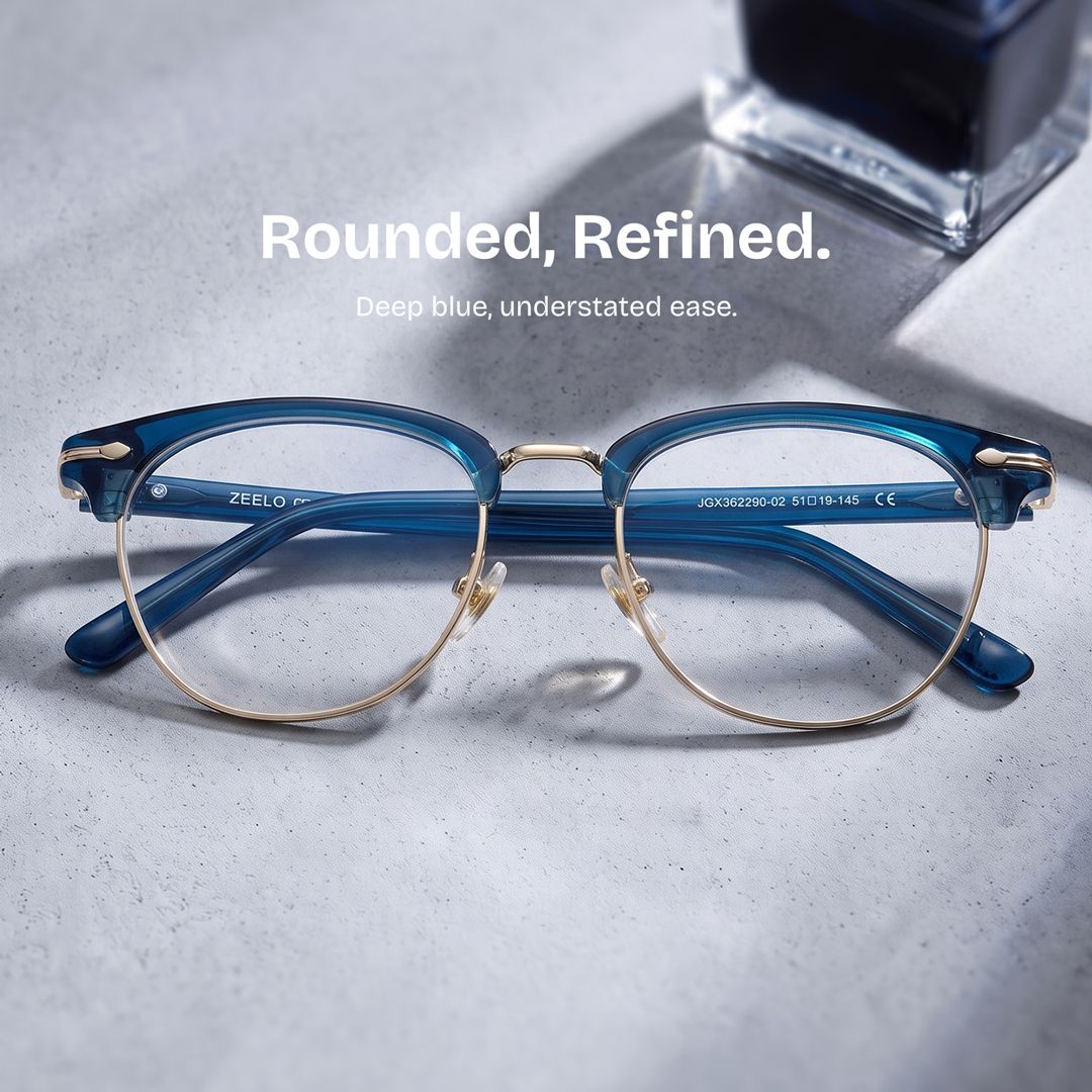 Capri Blue Browline Eyeglass Frames for Men | ZEELOOL0