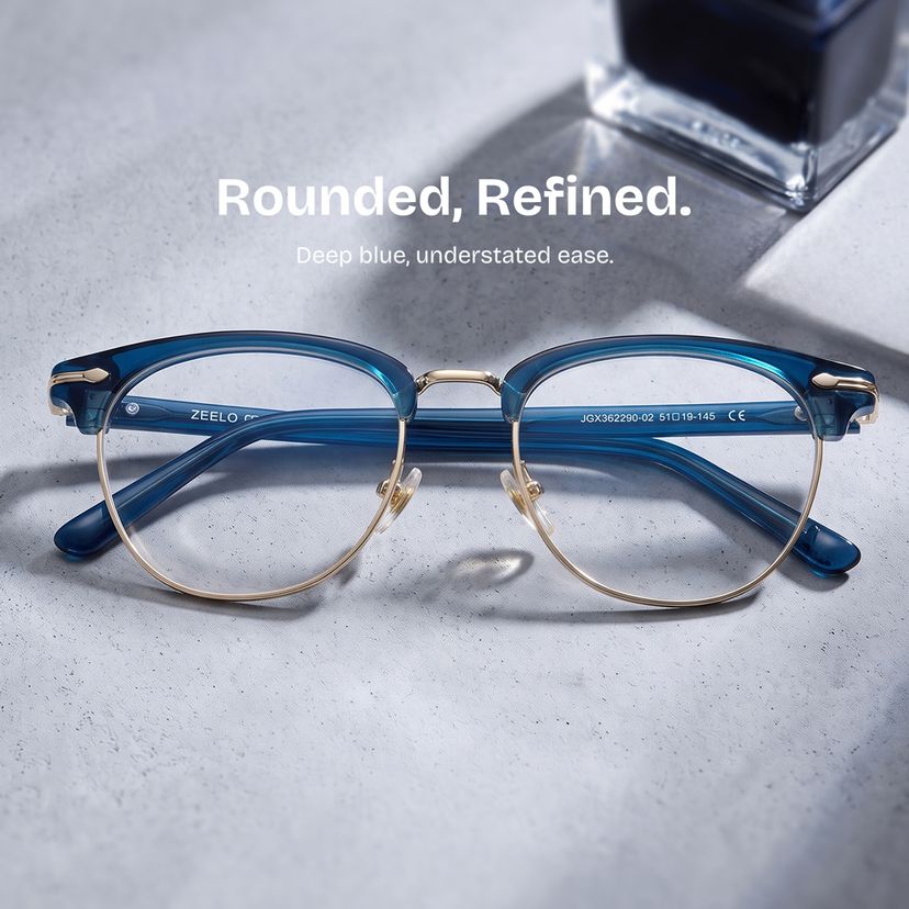 Capri Blue Browline Glasses