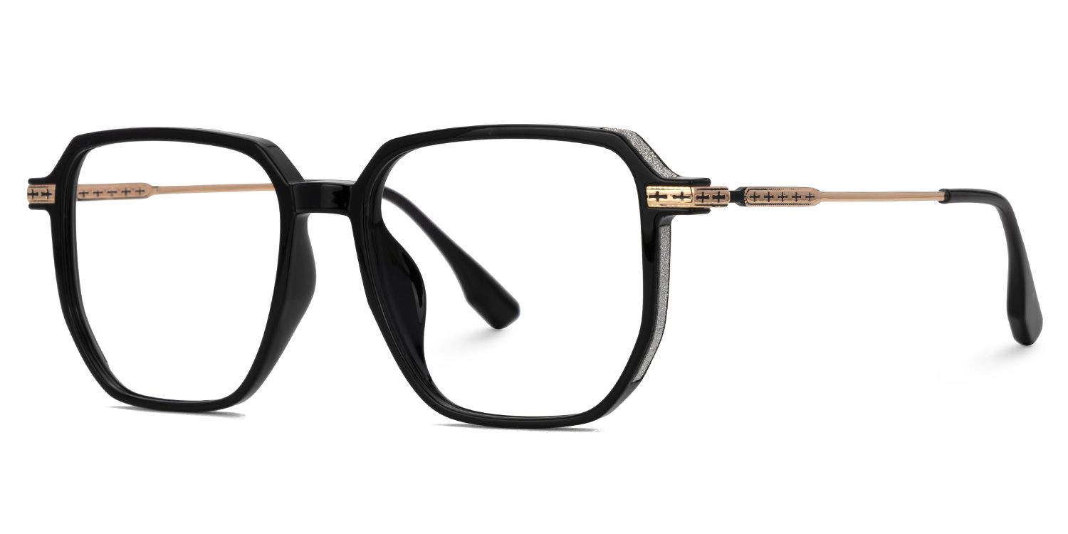 Nesbitt Mixed-Materials Geometric Black Frame Glasses | Zeelool1