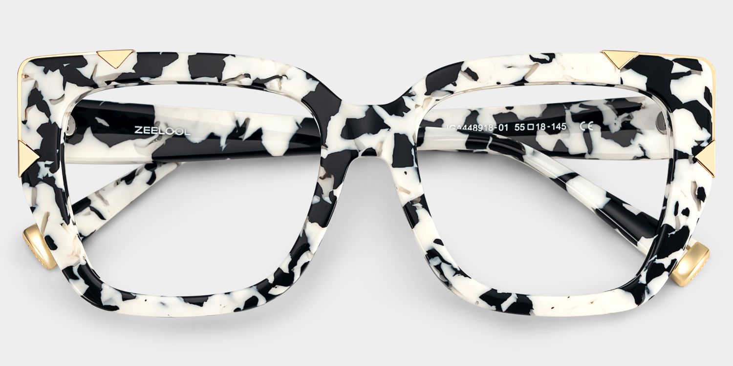 Dax Square cow print Frame Eyeglasses for Women| ZEELOOL