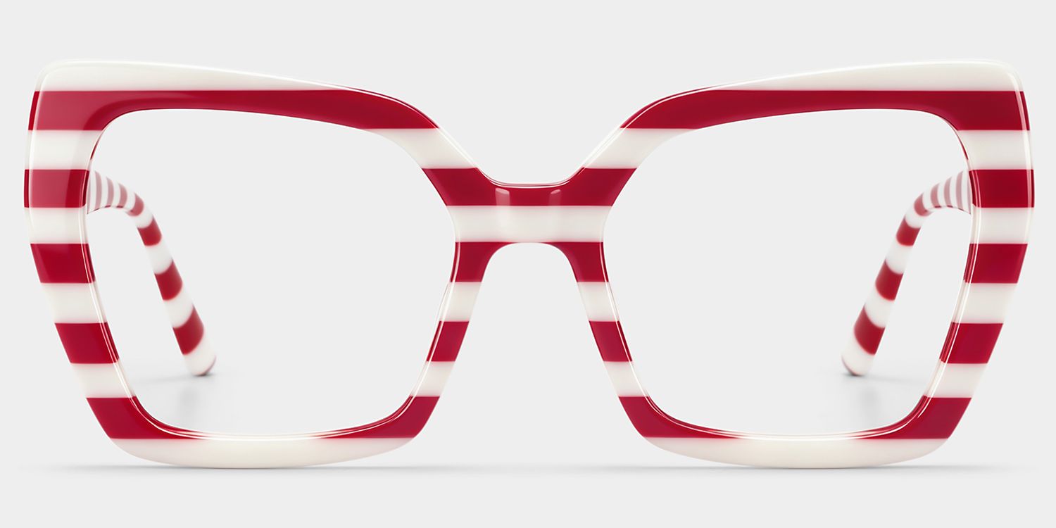 Pavia Butterfly Red Striped Frame Glasses for Women0