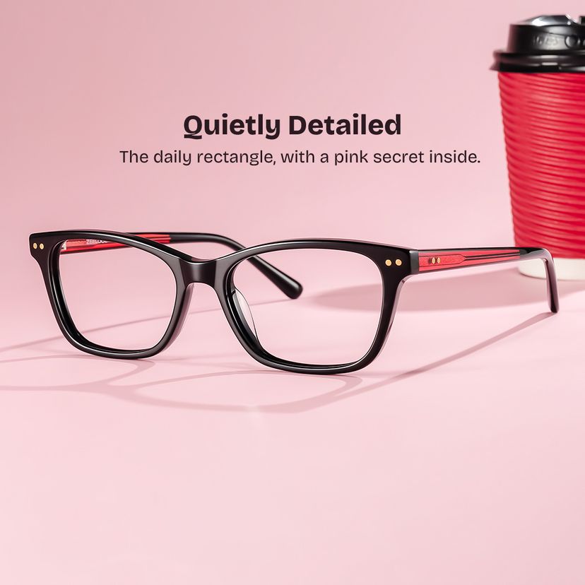 Juliana Black Rectangle Glasses
