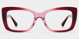 Leona Rectangle Red Glasses2