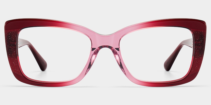 Leona Rectangle Red Glasses