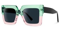 Brandon Green-Pink Square Sunglasses1
