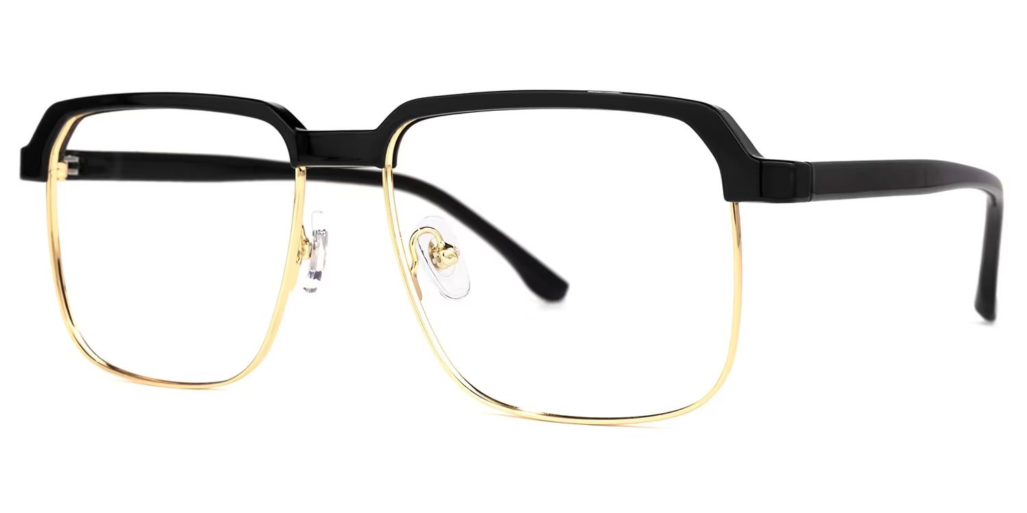 Cherron Browline Black-Gold Glasses | Zeelool Glasses1