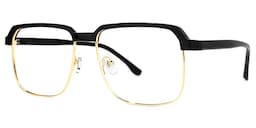 Cherron Browline Black-Gold Glasses1