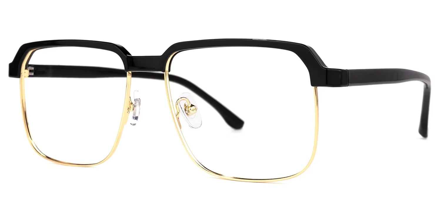 Cherron Browline Black-Gold Glasses | Zeelool Glasses1