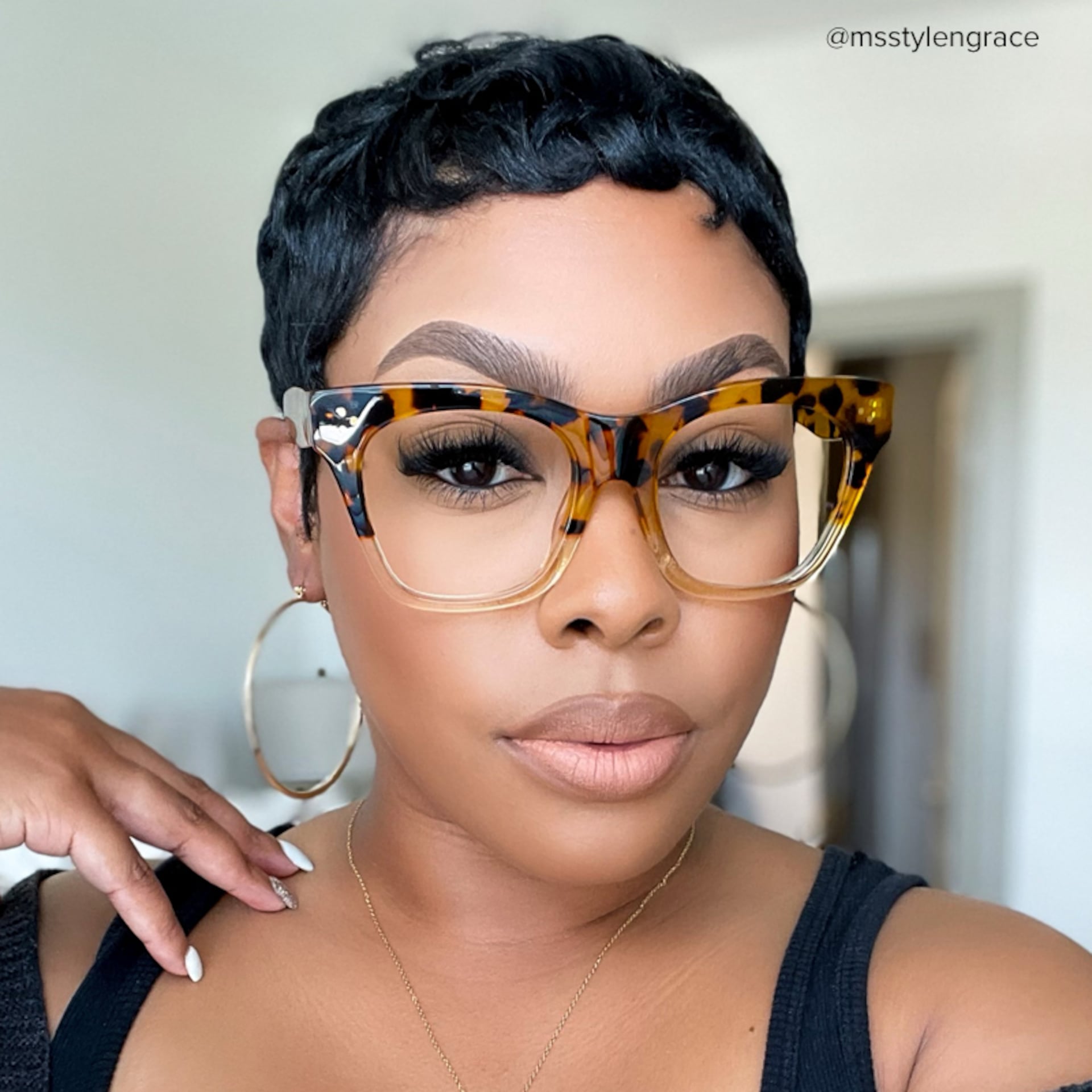 Tandy Rectangle Tortoise Two-Tone Eyeglasses | Zeelool5