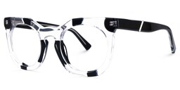 Leisa Round Black-Clear Glasses1