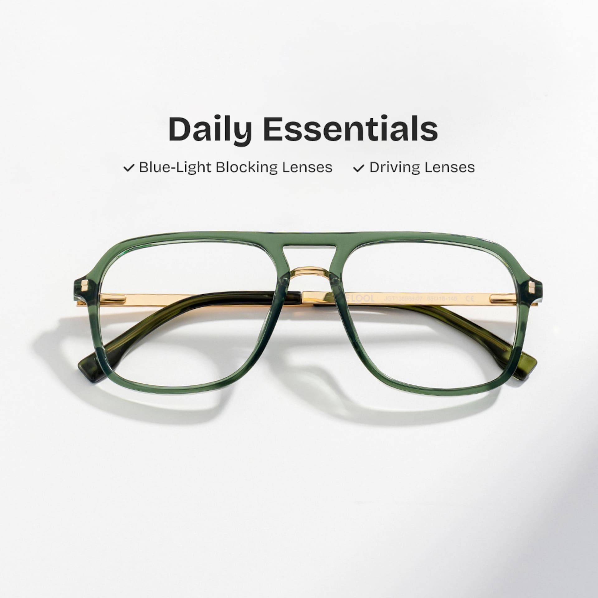 Aviator Kilworth Green Glasses deals -Zeelool Glasses2