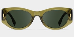 Reina Geometric Green Polarized Sunglasses0