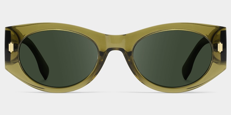 Reina Geometric Green Polarized Sunglasses