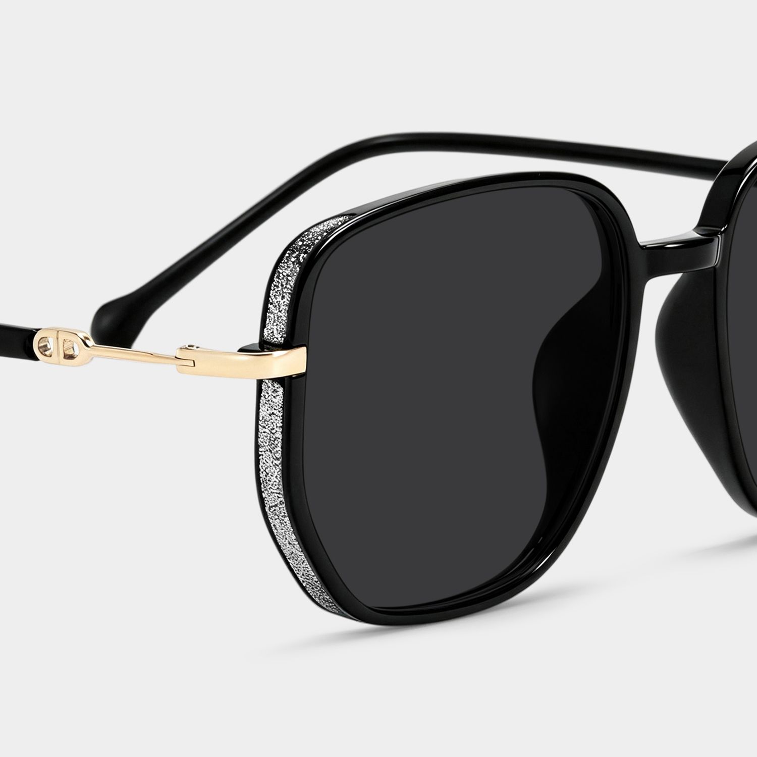 Joana Geometric Black Prescription Sunglasses | ZEELOOL
