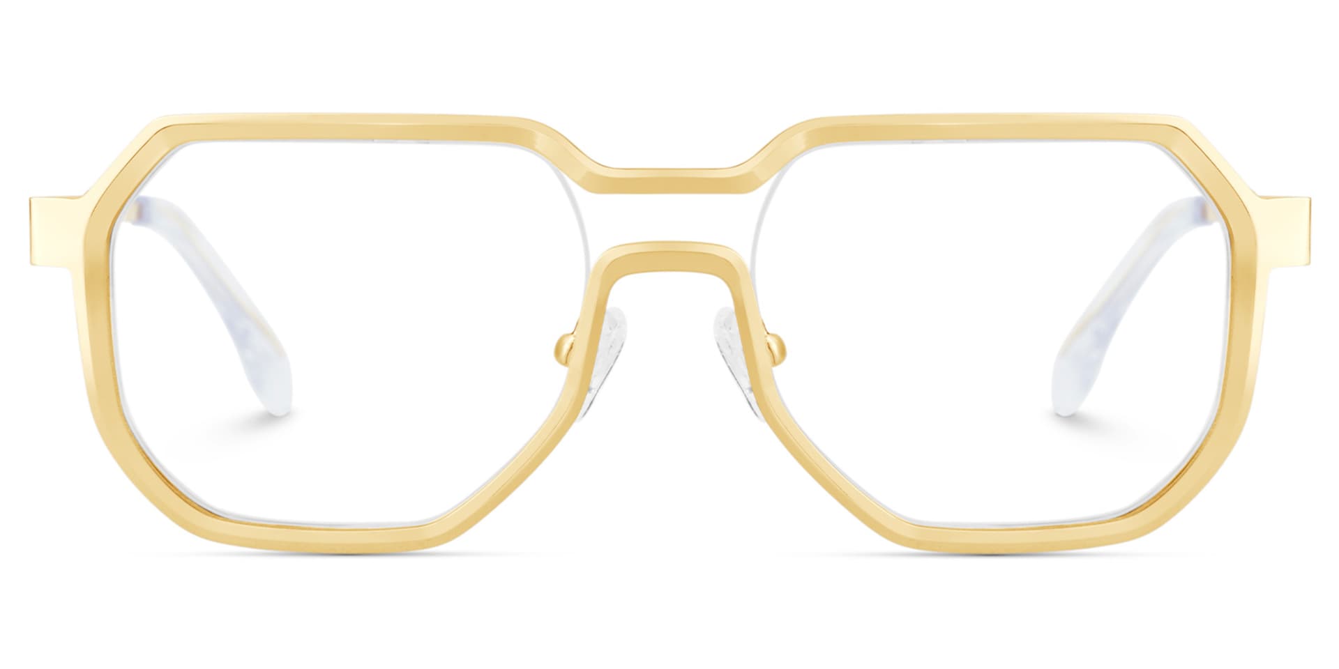 Men's Geometric Glasses in Metal Color2