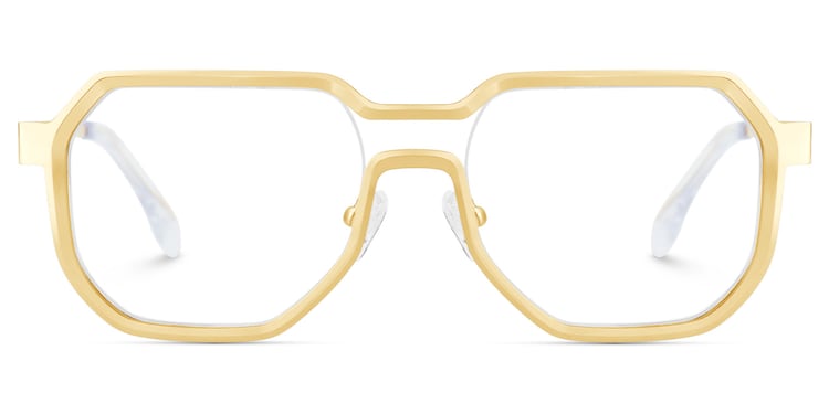 Hype Geometric Gold Glasses